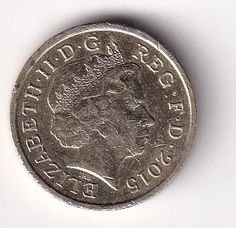 United Kingdom 1 Pound 2015 (Elizabeth II Royal Shield) Rare Coin#AA-169