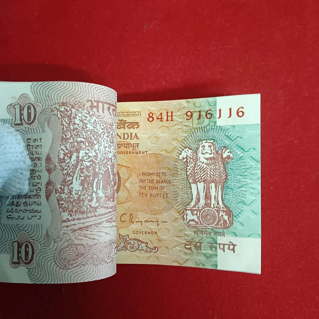 Ten Rs Rare Shalimar Issue Old Full Bundle Fancy 916 Governor C Rangarajan Unc Condition 916101