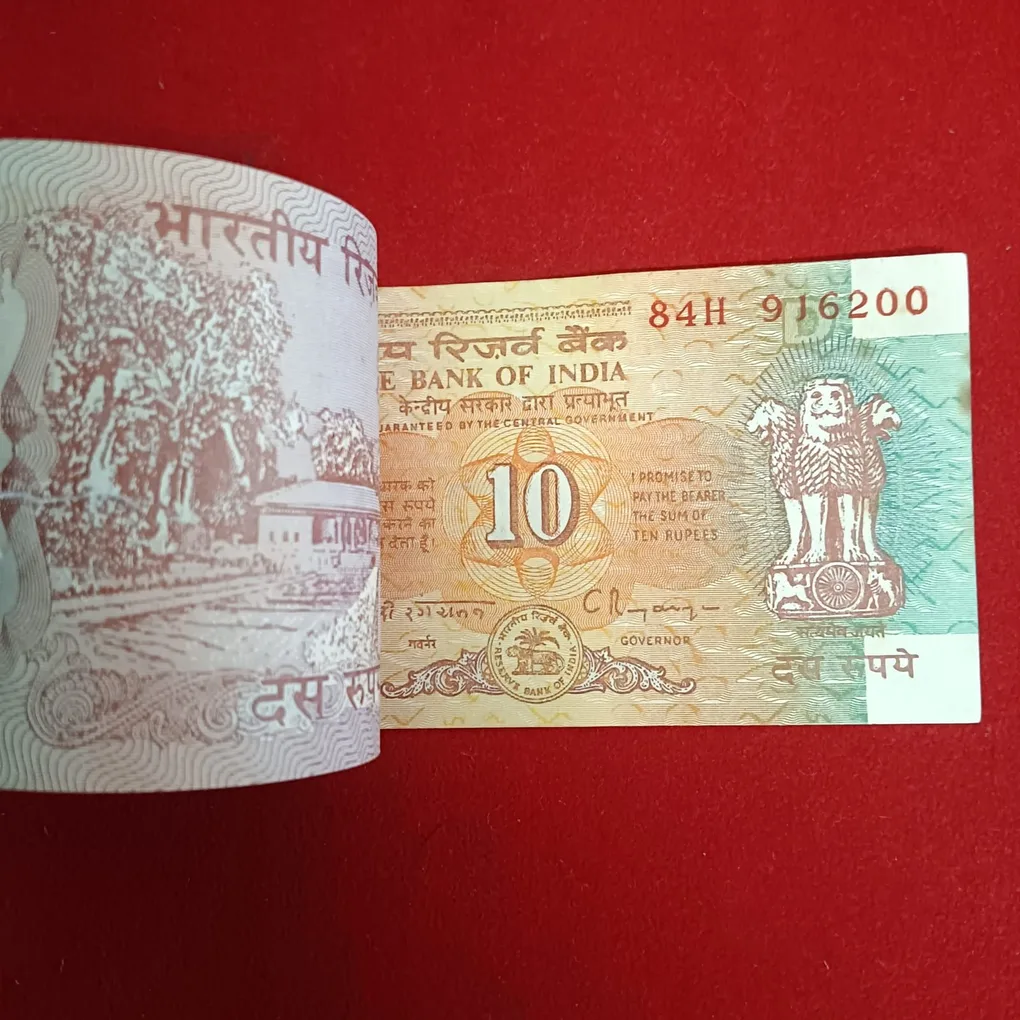 Ten Rs Rare Shalimar Issue Old Full Bundle Fancy 916 Governor C Rangarajan Unc Condition 916101