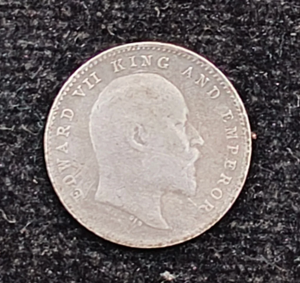 British-India 2 Annas 1904 (Edward VII) Rare Silver Coin#AA-177