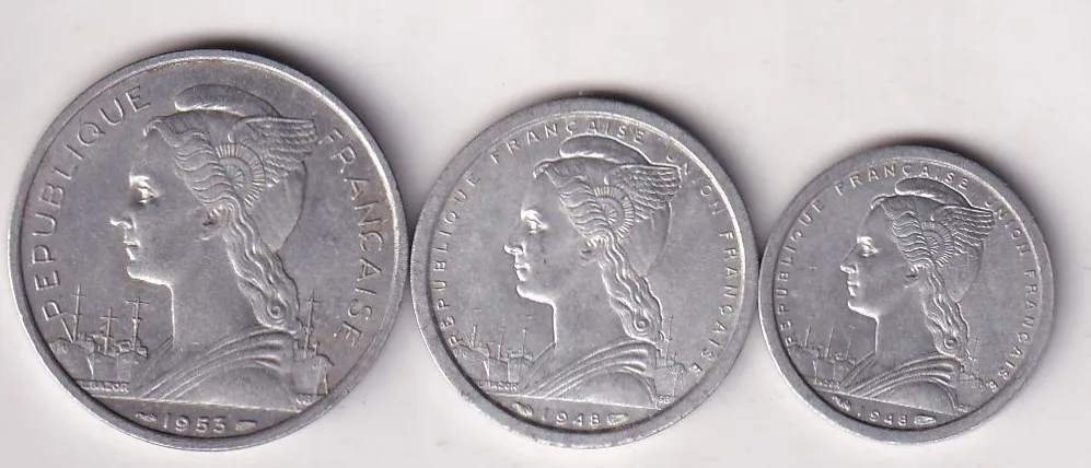 Madagascar 3 Different Denomination Rare Coin Set#X-25