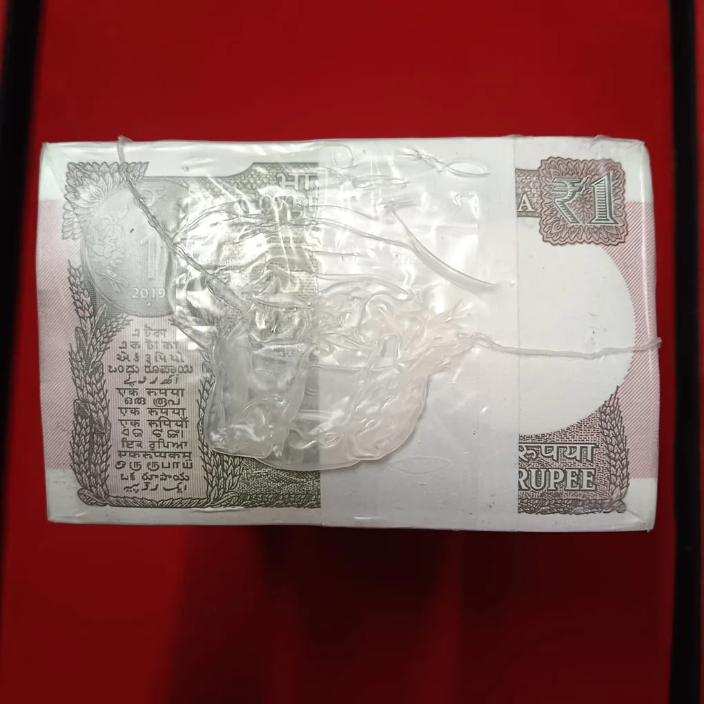 Ex Rare One Rupee RBI Sealed Pack Rim Year 2019 Finance Secretary Subhash Garg full Fancy Numbers 768001