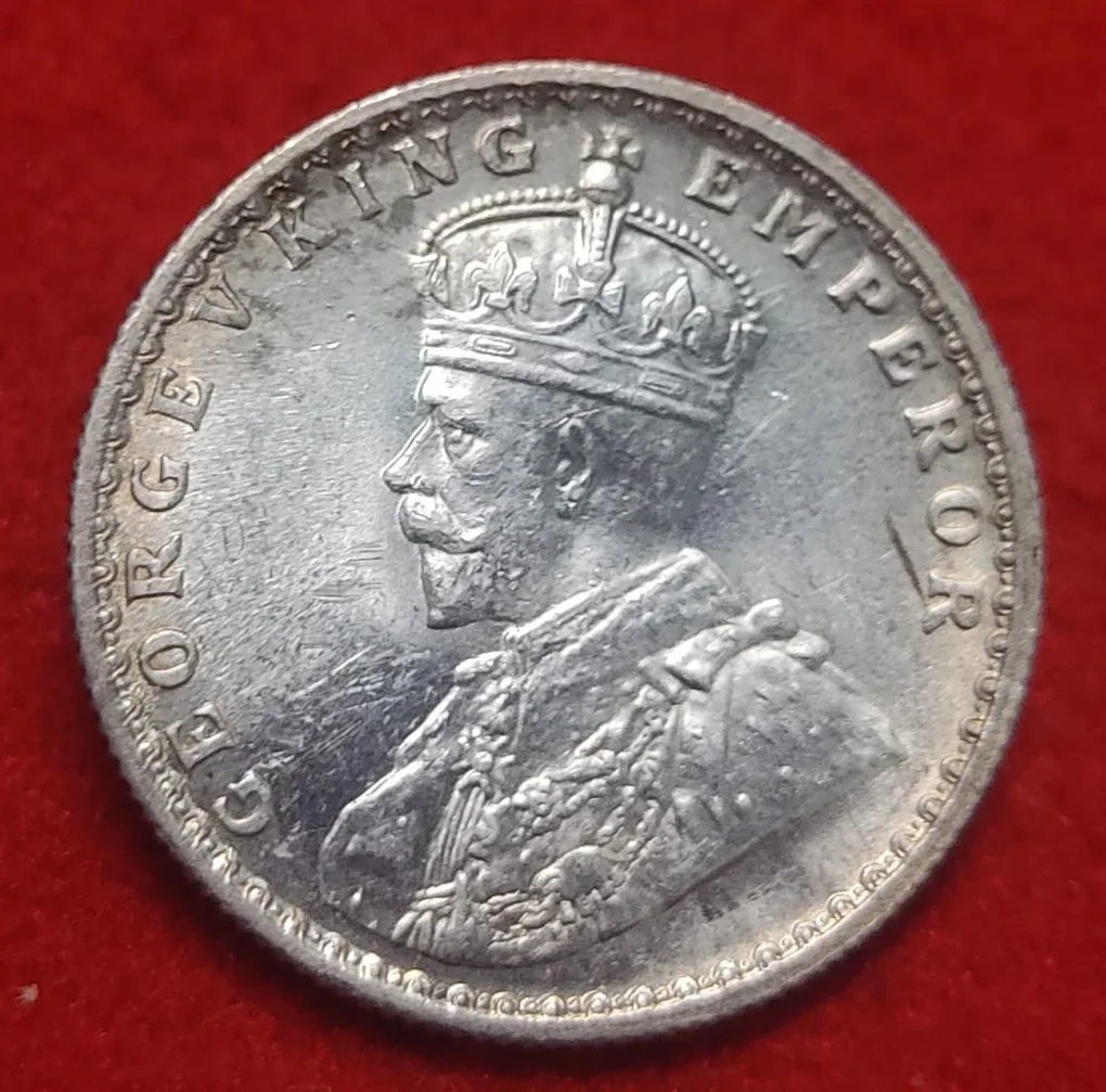 Half Rupee George V 1917 Bombay UNC Condition