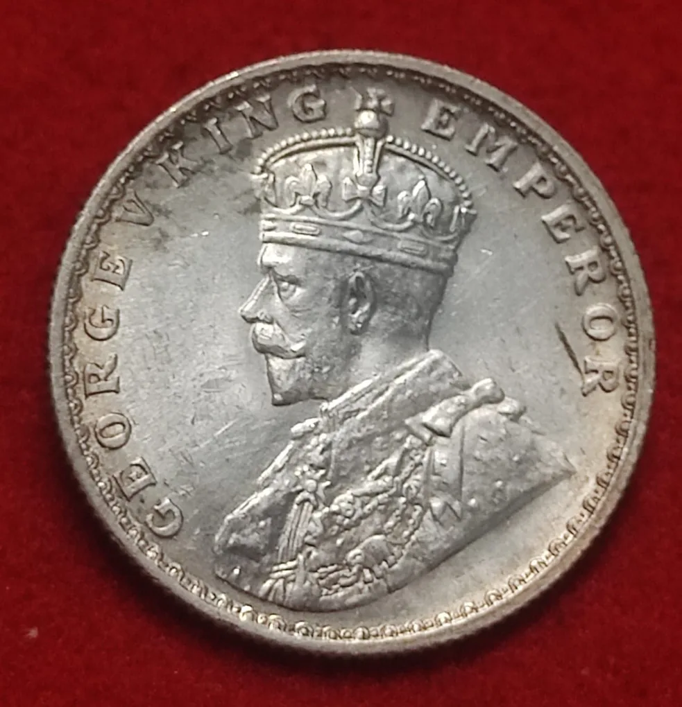 Half Rupee George V 1917 Bombay UNC Condition