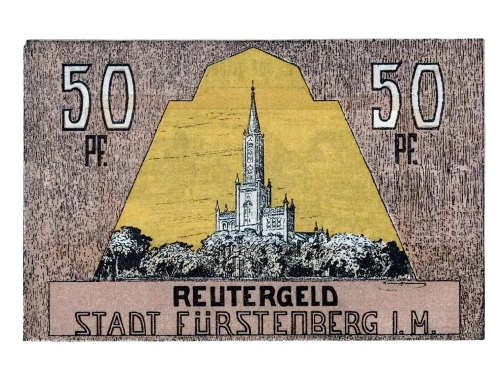 Germany Furstenberg 50 Pfennig Notgeld 1922 UNC Unique and Rare