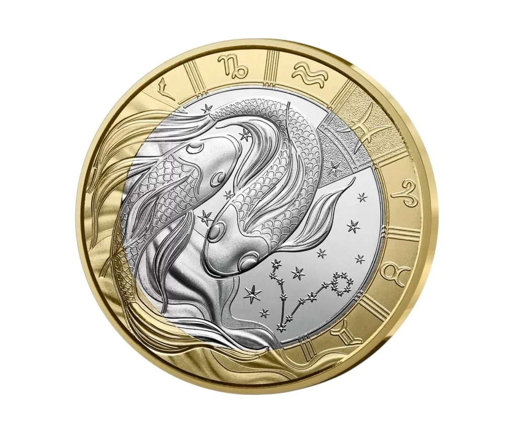 Euro Zodiac Series Pisces 2025 Issue BU Coin 5 Euro Series Extremely Rare and Popular Across Europe
