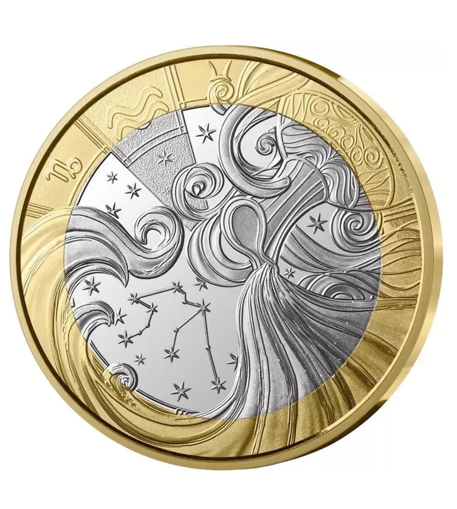 Euro Zodiac Series Verseau Aquarius 2025 Issue BU Coin 5 Euro Series Extremely Rare and Popular Across Europe