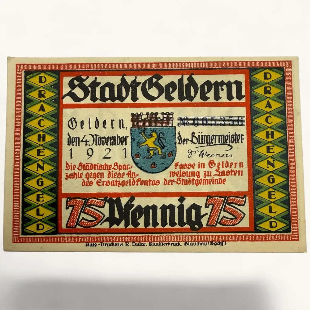 Germany Emergency Banknote Pfennigs Notgelds 19th Century Issues UNC Unique and Rare