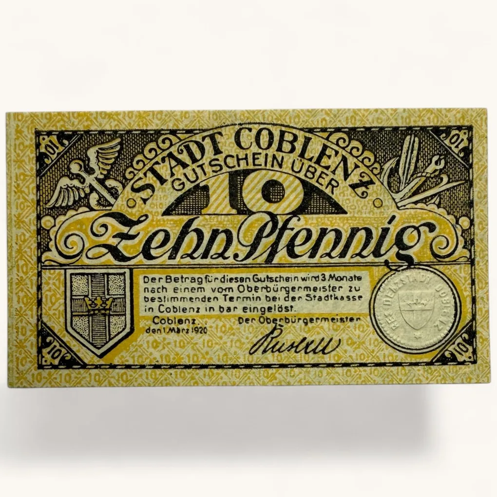 Germany Emergency Banknote Pfennigs Notgelds 19th Century Issues UNC Unique and Rare