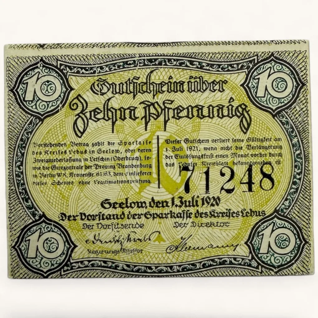 Germany Emergency Banknote Pfennigs Notgelds 19th Century Issues UNC Unique and Rare