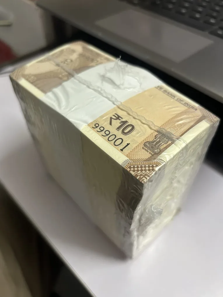 Rare RIM 10 Rupee Sealed Packed 999001 to 1000000 Super Fancy Number’s RBI Sealed 10 Bundles 999999 & 1000000 Notes Included