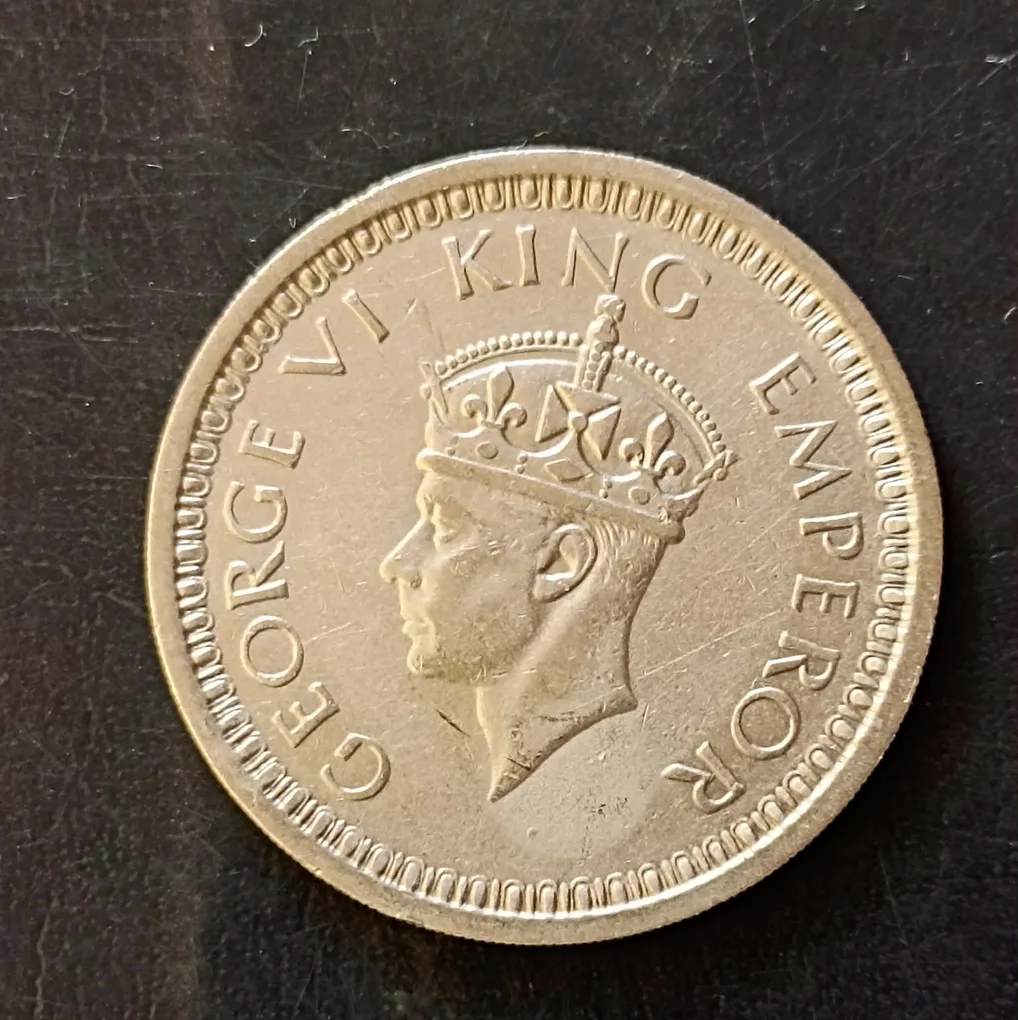 Silver British India King and emperor George vi Denominaton 1 ₹ Year 1945 Lahore mint Same and similar piece available