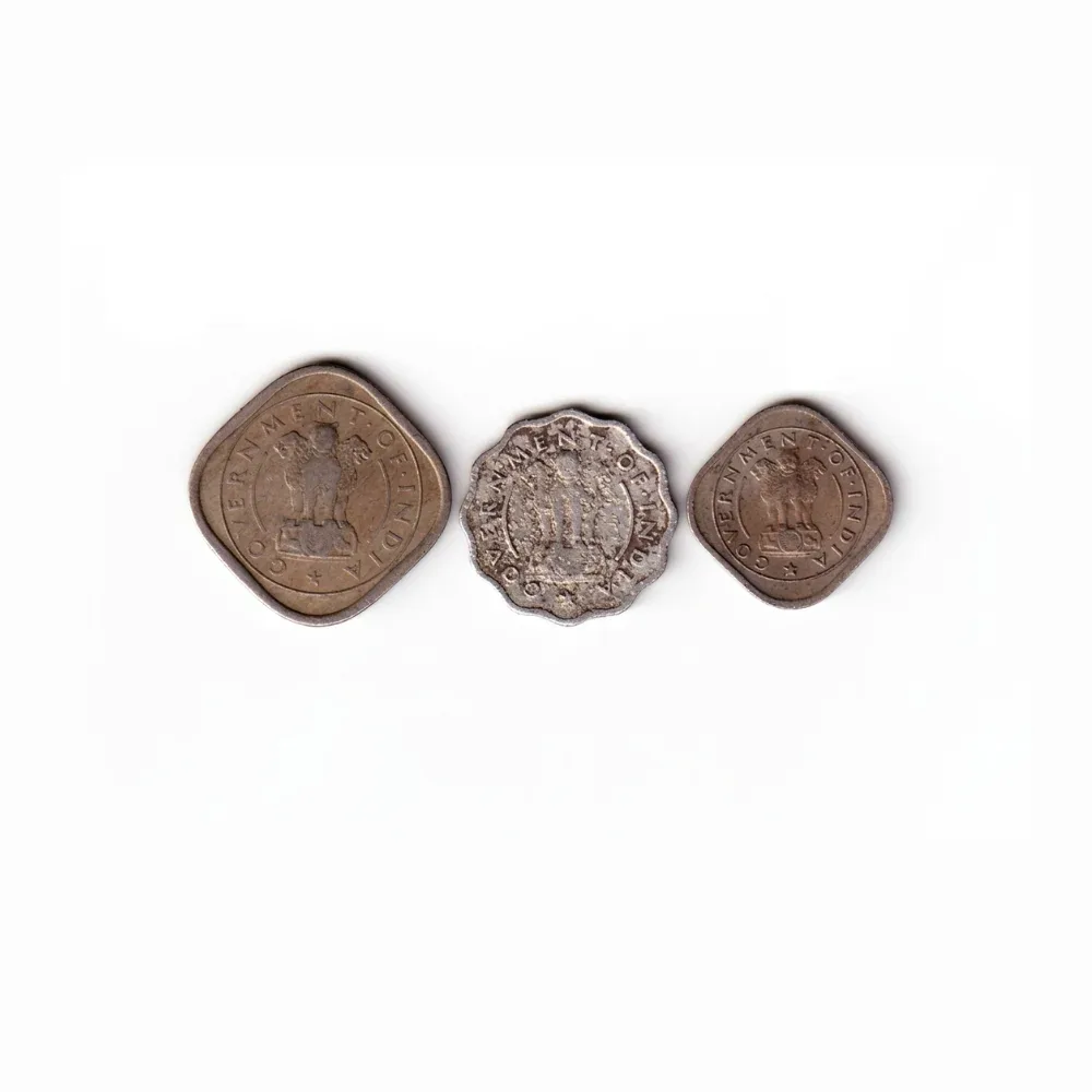 India 3 Different Denomination (1954) Coin Set
