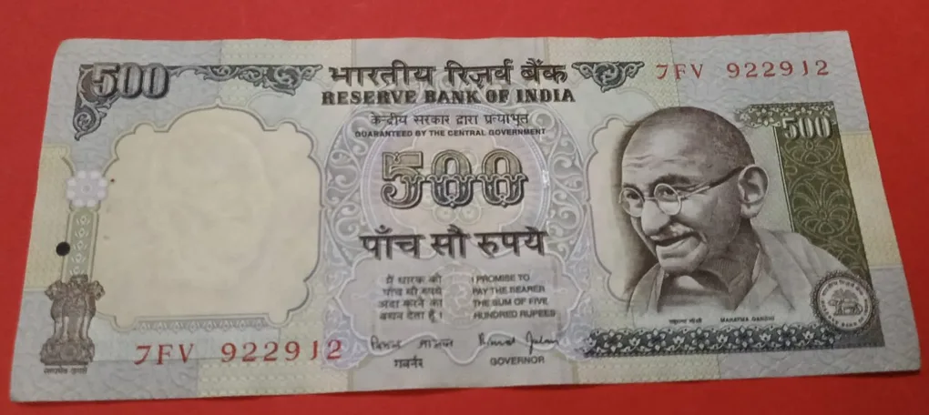 500 Rs Grey Blue Series UNC Note