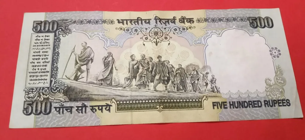 500 Rs Grey Blue Series UNC Note