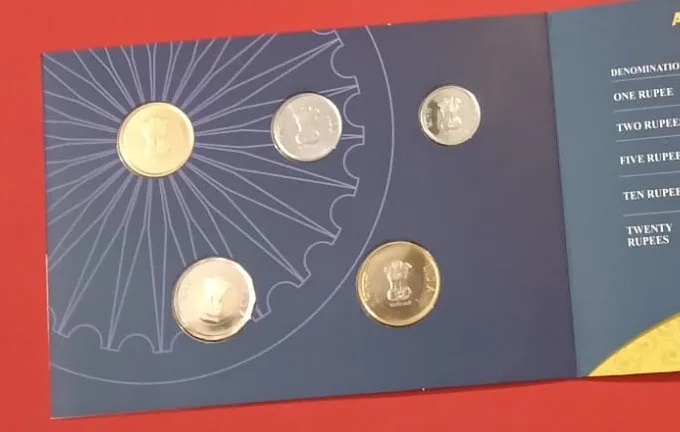Akam series 2023 5 coins unc set issued by mumbai mint folder packing Collectors Item