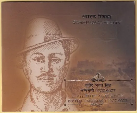 Shaheed Bhagat Singh 5 Rupees Hyderabad Mint Unc Blister Pack Coin
