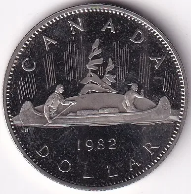 1 Dollar Canada 1982 Dollar Proof 32 mm Coin