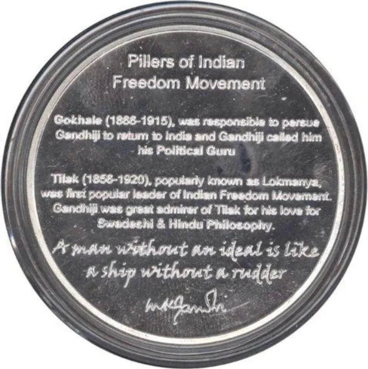 Mahatma Gandhi -Gokhale & Tilak Coin Silver Plated Medallion Coin