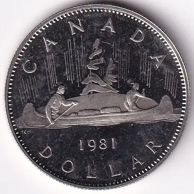 1 Dollar Canada 1981 Dollar Proof 32 mm Coin
