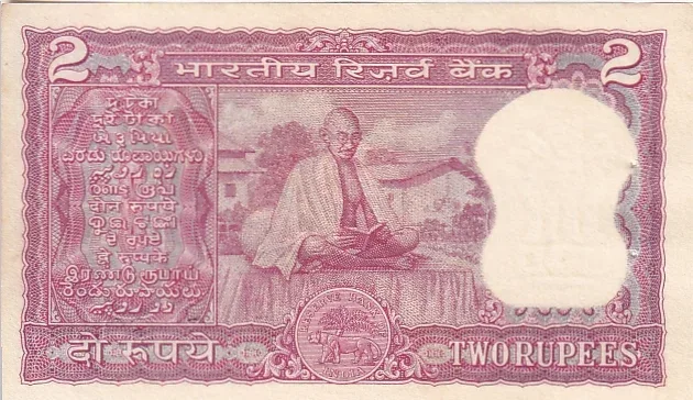 2 Rupees Commemorative Issue Mahatma Gandhi With Bhagwat Gita Book B N Adarkar Signature UNC Note
