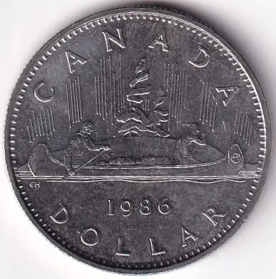 1 Dollar Canada 1986 Dollar Unc 32 mm Coin