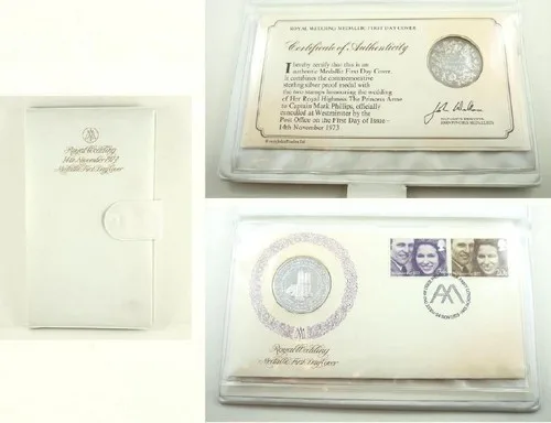 United Kingdom Medal (1973) - Princess Anne & Mark Phillips Royal Wedding; Medallic First Day Cover