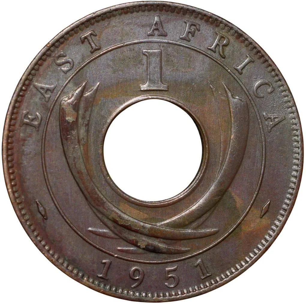 Bronze 1 Cent of George VI (AD 1951) of East Africa in About UNC Grade