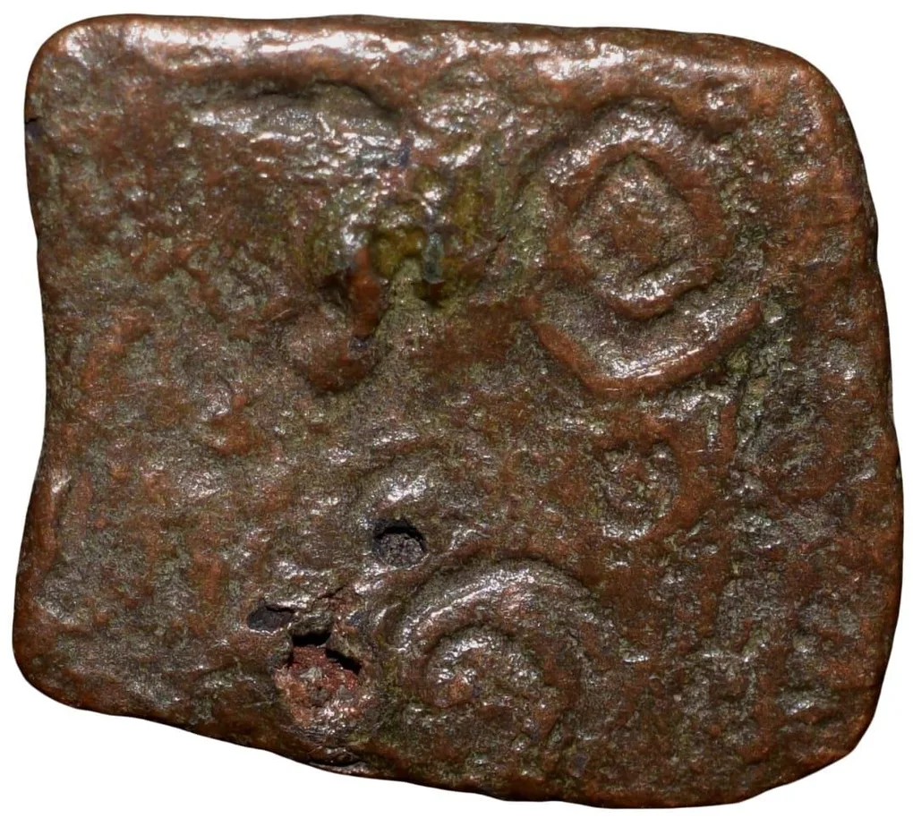 Copper Coin of Satakarni of Satavahana Dynasty (1st Cen.BC) of Nashik Region Elephant/Decorative Ujjaini