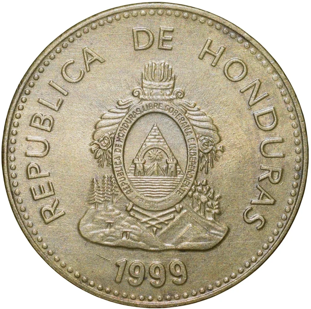 Brass 5 Centavos of Honduras Country (AD 1999) About UNC Grade