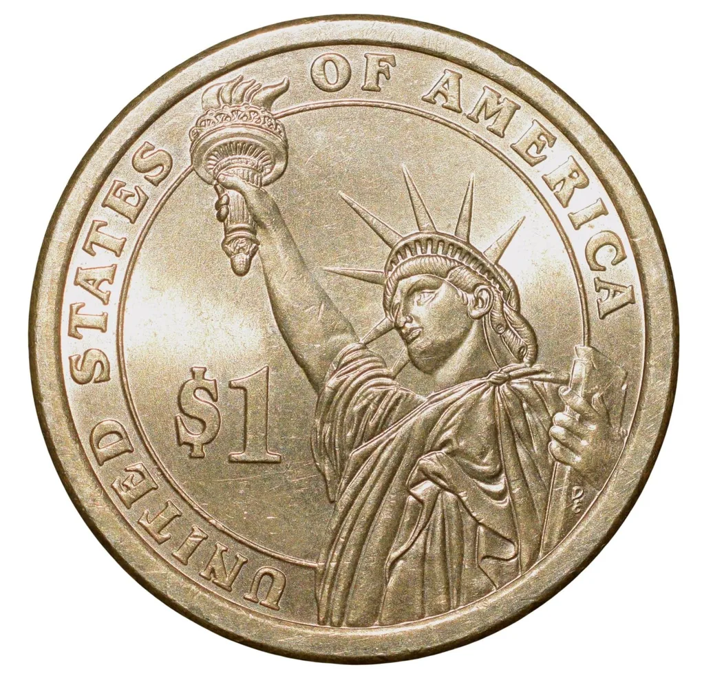 Brass 1 Dollar of United States of America (AD 2007) Commemorative Issue 'Thomas Jefferson' - 3rd President - 1801-1809