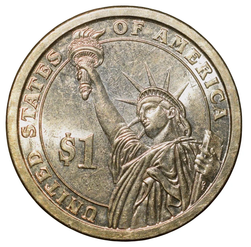 Brass 1 Dollar of United States of America (AD 2007) Commemorative Issue 'George Washington' About UNC Grade