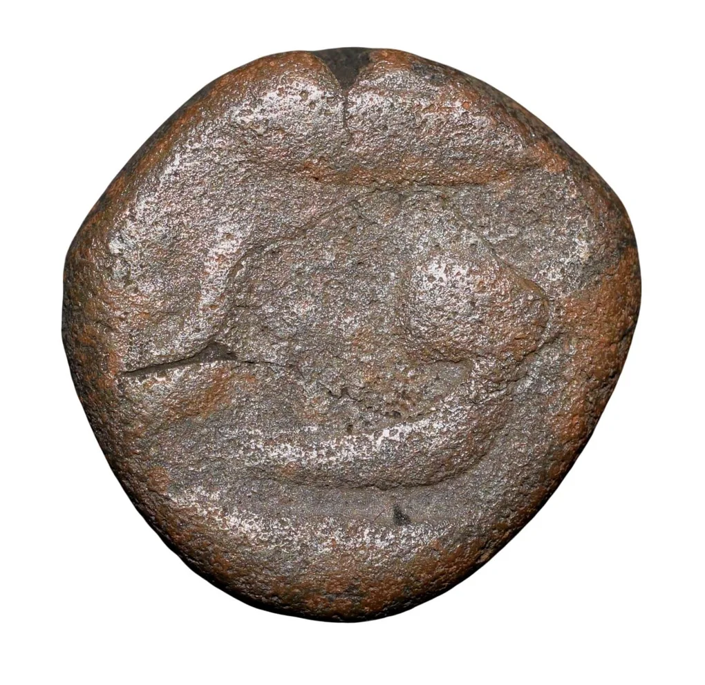 Copper 1/2 Dam of Aurangzeb(AD1658-1707) of Surat Mint KM284.1
