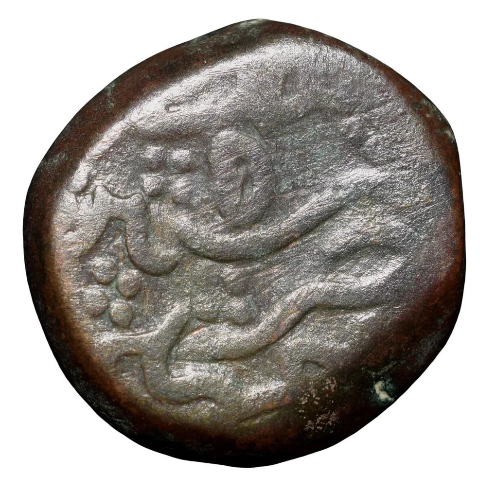 Copper Paisa of Shah Alam Bahadur(AD 1707-12) of Machlipatnam Mint Dated AH1123/5 Rare