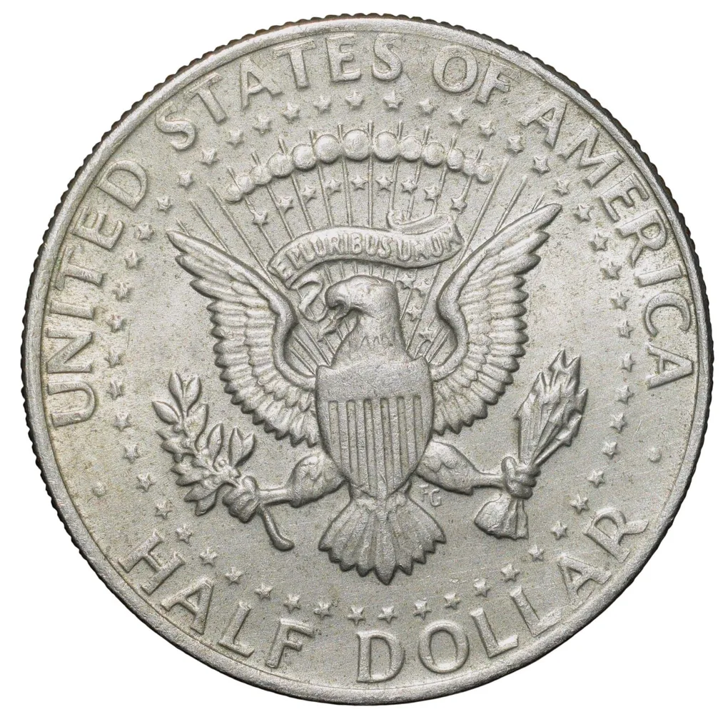 Copper-Nickel 1/2 Dollar of USA (AD 1972) with Portrait of John F. Kennedy