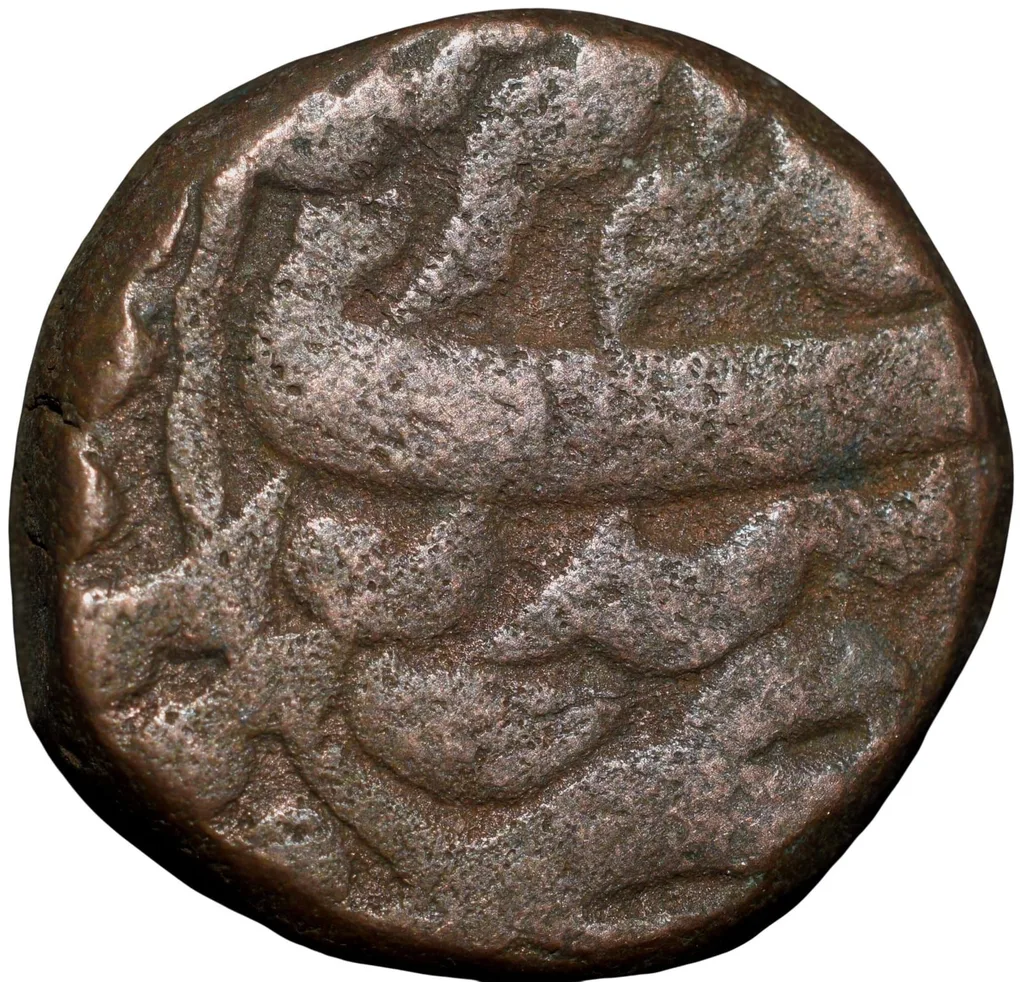 Copper Dam of Akbar(AD 1556-1605) of Govindpur Mint ilahi 45 Amardad