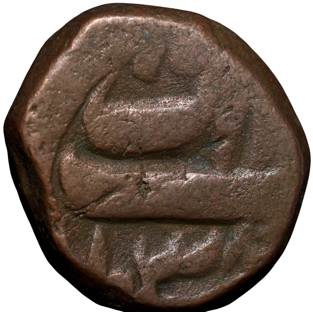 Copper Dam of Shah Jahan(AD1628-1658) of Bairata Mint Dated AH1038 Rare