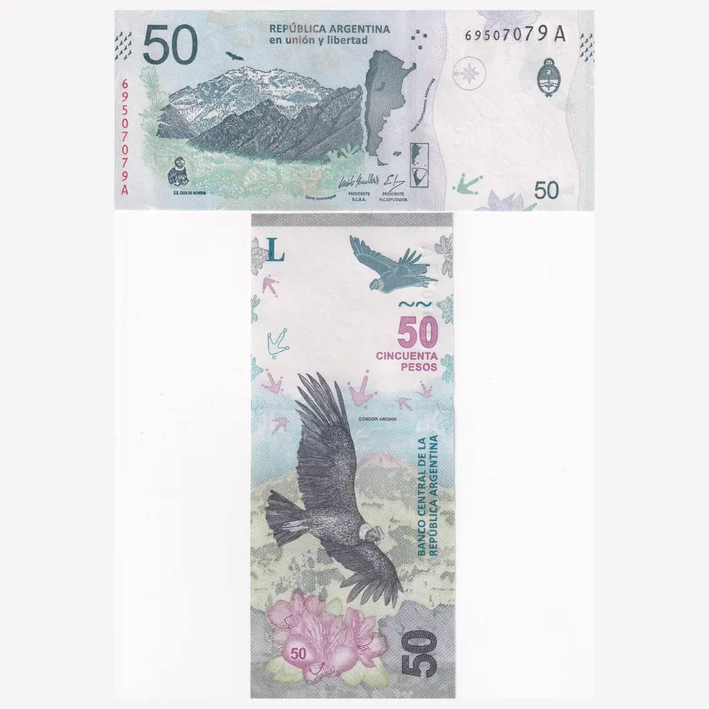 Argentina 50 Pesos Rare GEM UNC Note