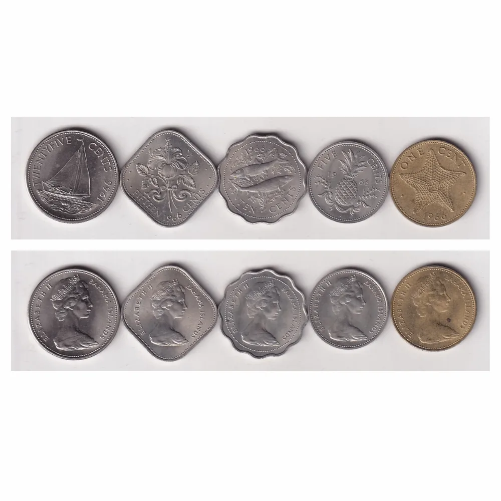 Bahama Islands Elizabeth II 1966 Proof 5 Coin Set with BOX