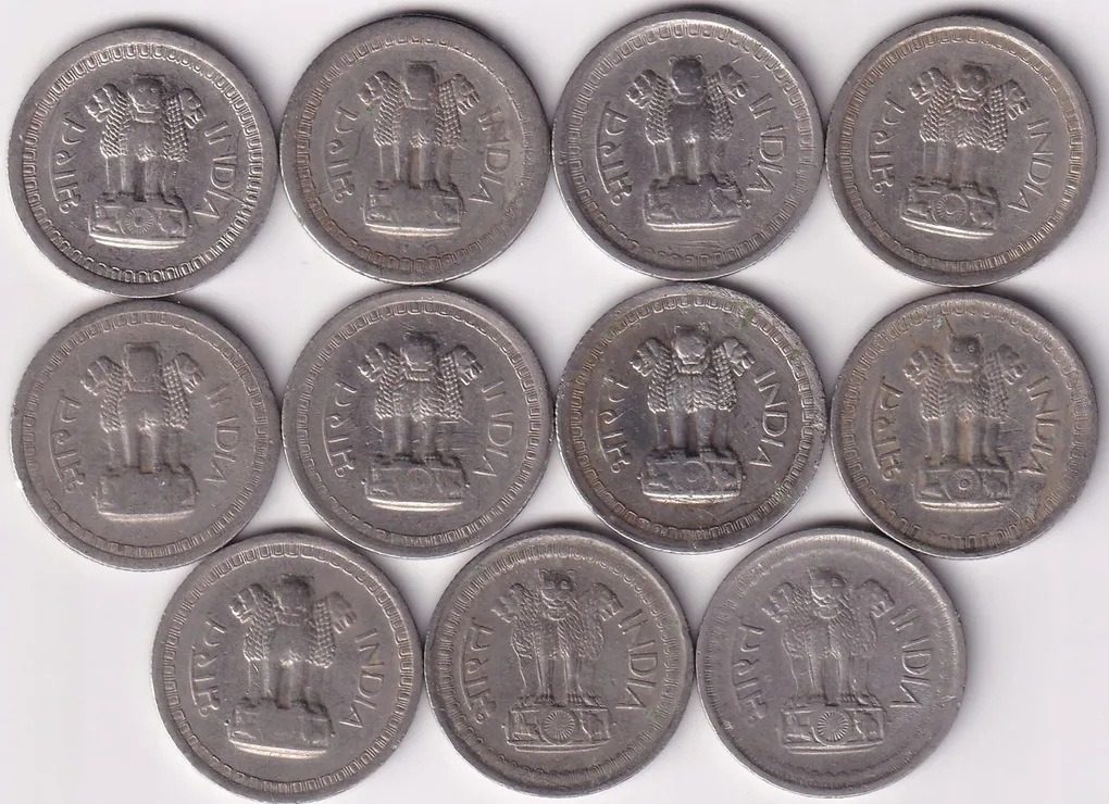 Old Issue 11 Different Years Collection Lot 25 Paise Republic India 1957 to 1968 Set