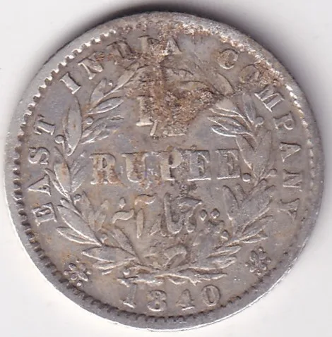 East India Company 1/4 Rupee Divided Legend 1840 Victoria Queen Silver Coin Rare #1