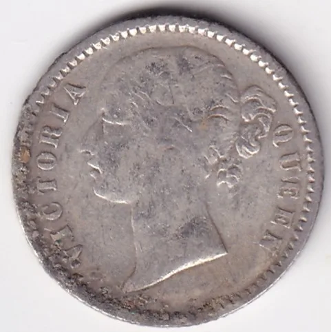 East India Company 1/4 Rupee Divided Legend 1840 Victoria Queen Silver Coin Rare #4