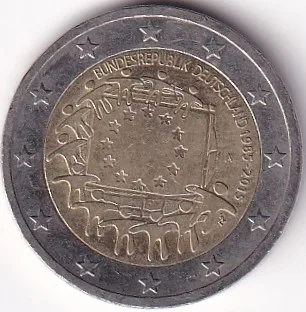 2 Euros Bi Metallic Germany 2015 European Union Flag Issue Coin