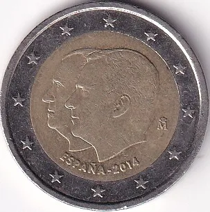 2 Euros Bi Metallic Spain 2014 Coin