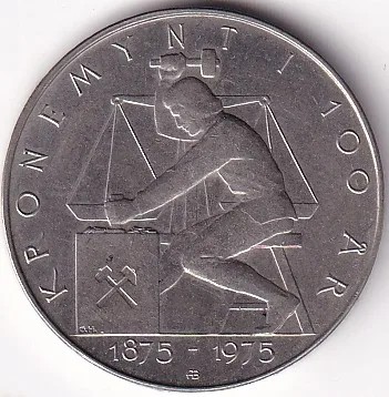 Norway 5 Kroner 100th anniversary - Krone system 1975 Copper Nickel Coin