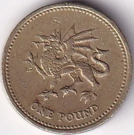 United Kingdom 1 Pound Wales 2000 Nickel Brass Used Coin