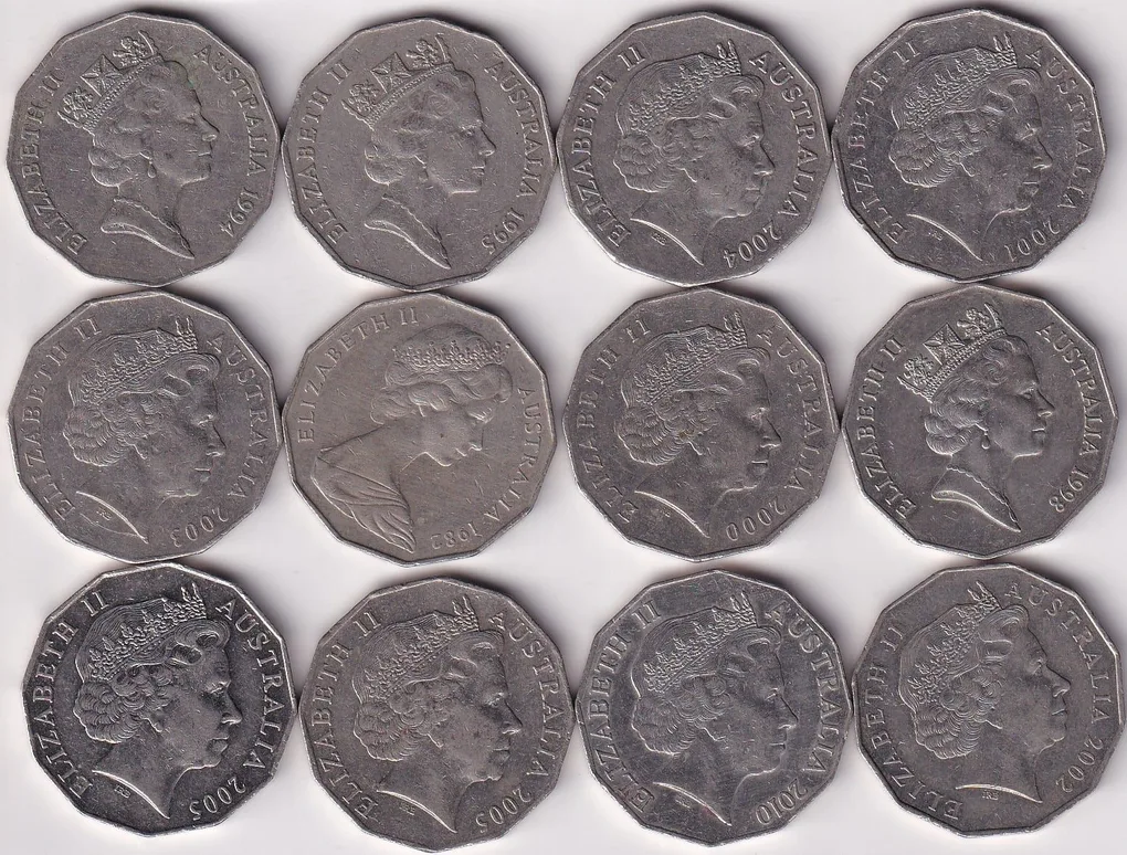Australia 50 Cents Commemorative Issue of 12 Different Copper Nickel Coins Set