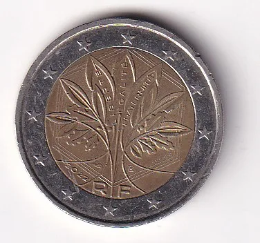 France 2 Euros 2022 (2nd type) Rare Bimetallic Coin#X-46