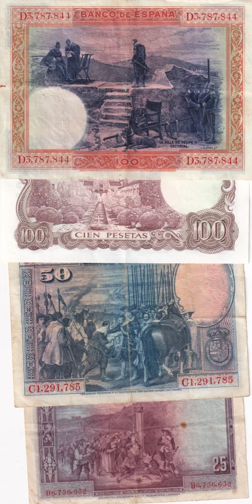 Spain 4 Different Rare Note (4 Pcs) Set
