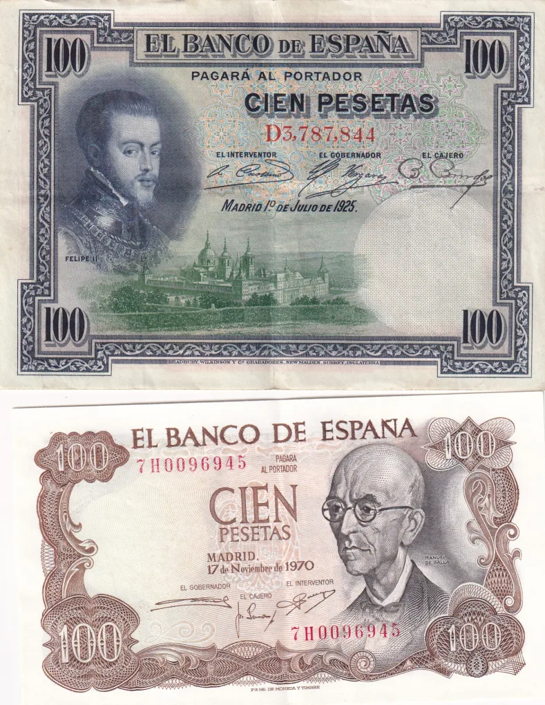 Spain 4 Different Rare Note (4 Pcs) Set